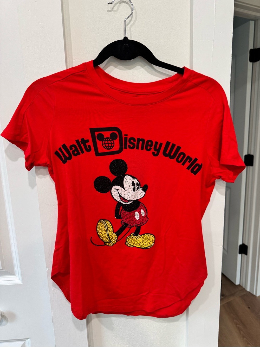 Disney Red Walt Disney World Mickey Tee with Black and Yellow Graphic
